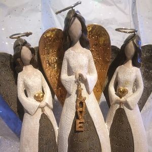 Silent Night Three Angels Figurine Christmas Religious Decor